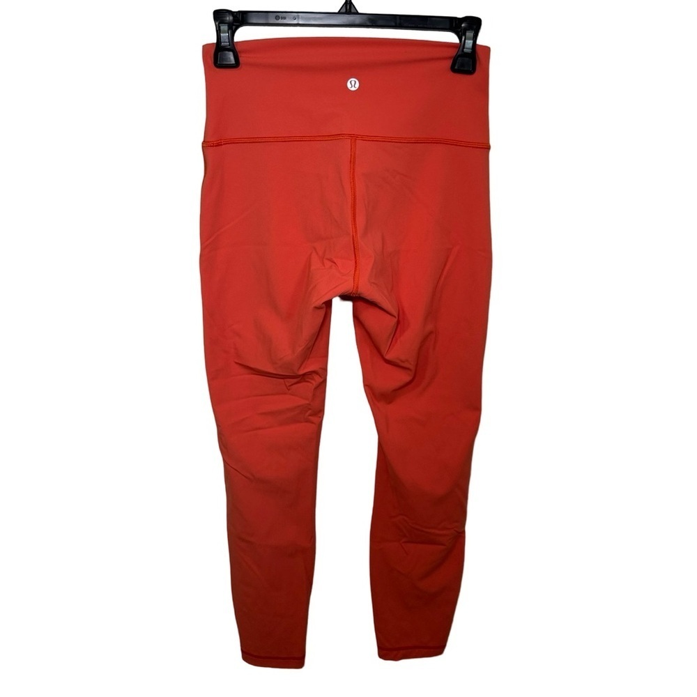 lululemon Wunder Under 25” Orange Leggings Size 6 - Picture 3 of 6